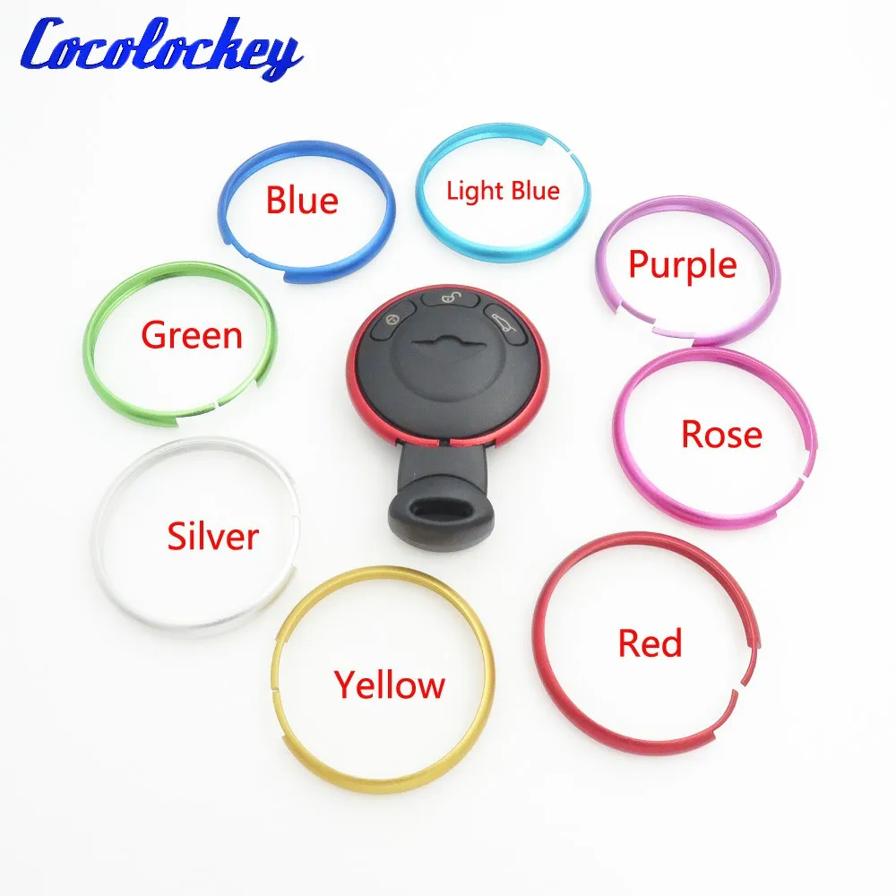 Cocolockey Aluminum Colorful Smart Key Trinket Rings Protection Case Cover for BMW MINI Cooper 3Buttons Card