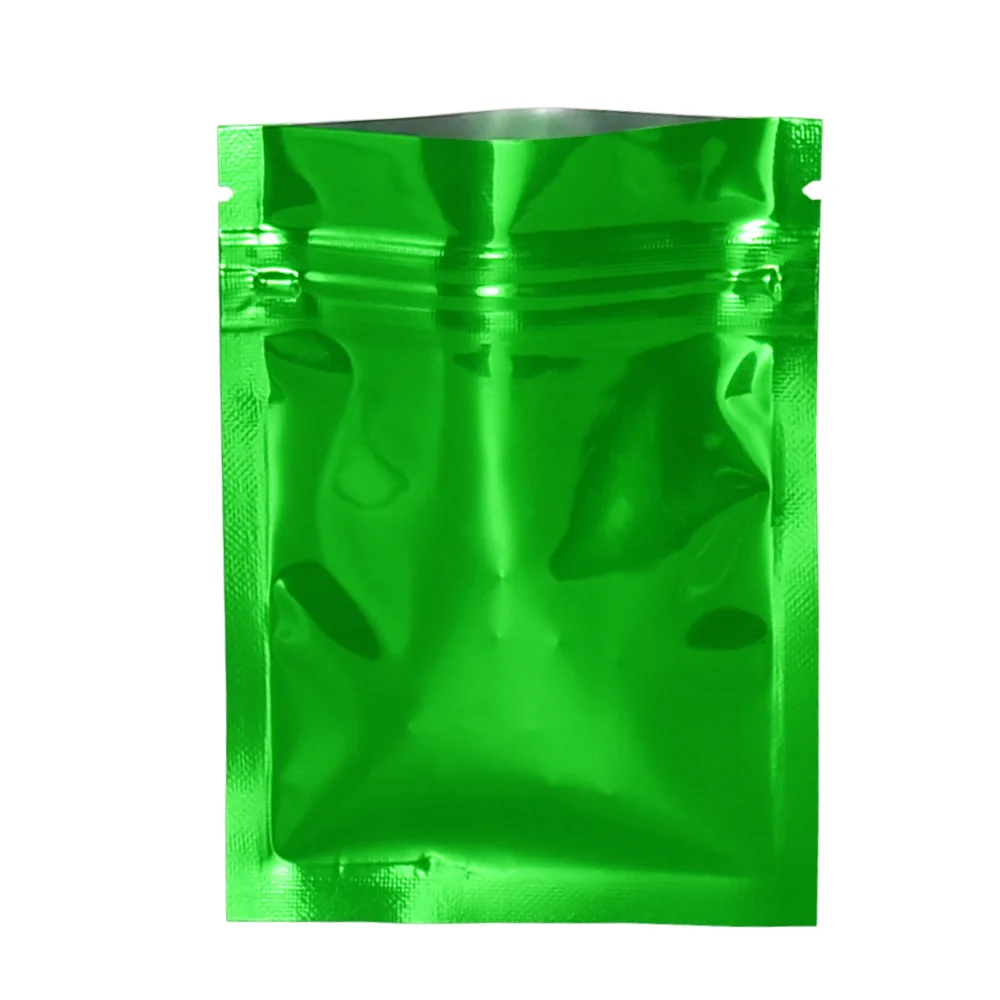 DHL Shipping 7.5*10cm Green Zipper Top Aluminum Foil Package Pouch Self Seal Mylar Foil Packing Bag Food Storage Bag 1000pcs/lot