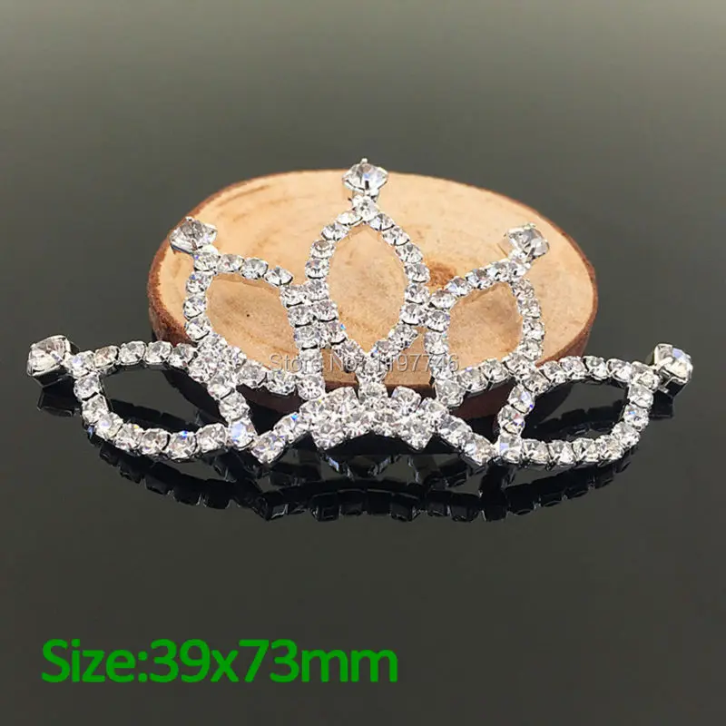 Crown Decorations for Embellishments 73mm Rhinestone Decoration for girls Crystal Decoration Buttons for Wedding Accessories