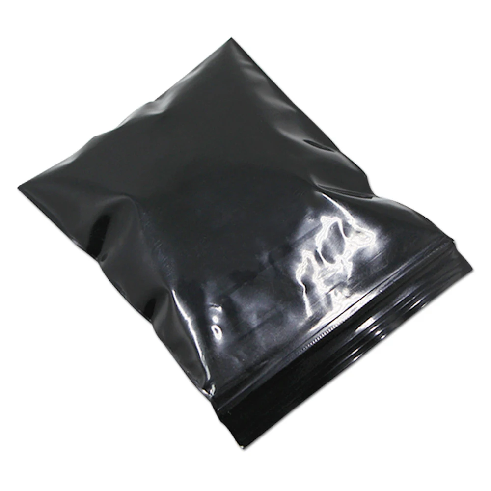 

500Pcs/Lot Small Black Zip Lock Resealable Ziplock Grip Seal Plastic Retail Package Bag Zipper Packing Storage Pouch for Grocery