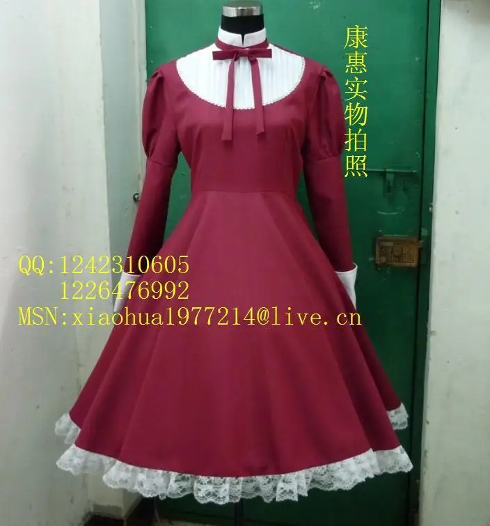 APH Liechtenstein Maid Cosplay Costume red dress customized