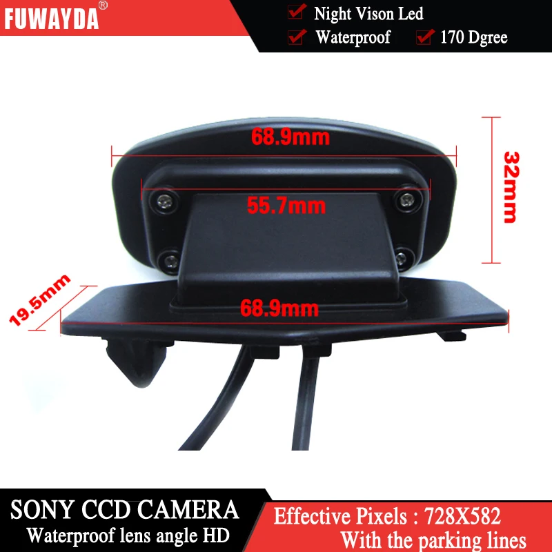 FUWAYDA Car Reverse Rear View Backup High Definition Color FOR SONY CCD CAMERA for Honda CRV CR-V Odyssey Fit Jazz Elysion