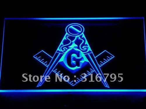 710 Masonic Mason Freemason Emblem LED Neon Light Signs with On/Off Switch 20+ Colors 5 Sizes to choose