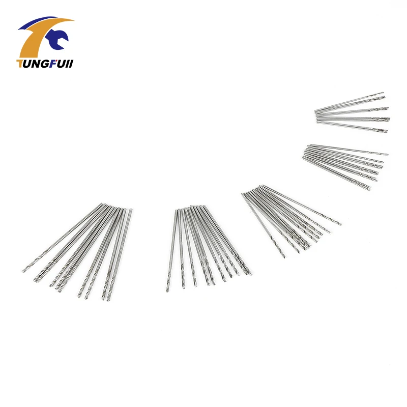 Tungfull 50 pces micro brocas conjunto 0.5mm-0.9mm se encaixa dremel bits carboneto micro brocas cnc pcb broca ferramentas giratórias acessórios