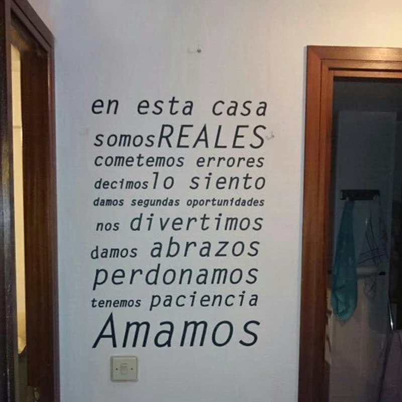Spanish In This House Rule Vinyl Wall Sticker Living Room Home Decorative Mural En esta casa Family Quote Spain Wall Decals