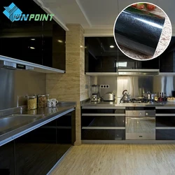 Glossy Black Kitchen Oilproof Sticker Decoration Stove Cabinet Waterproof Wallpaper Self-Adhesive PVC Furniture Refurbished Film