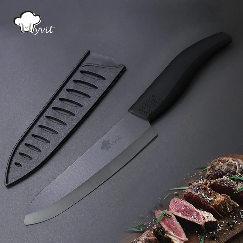 Ceramic Knives for Kitchen 3 4 5 6 inch Chef Black Zirconia Ceramic Blade Single Knife 4 Colors Handle Japanese Cooking Tools