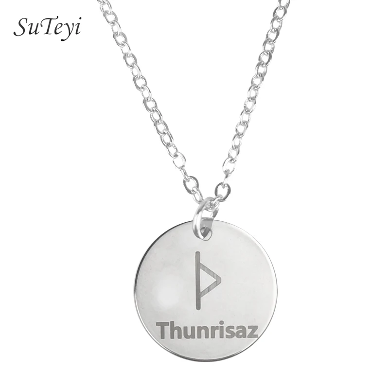 25 Styles Rune Letters Necklaces & Pendants Stainless Steel Viking Necklace For Women Men  Jewelry