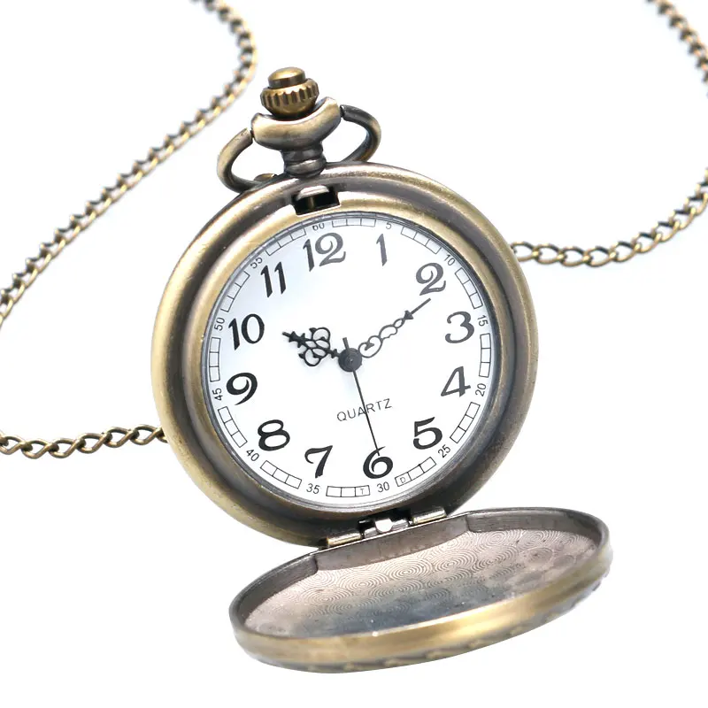 Retro Bronze Mustang Pattern Car Quartz Pocket Watch Necklace Chain Men Women Pendant FOB Watches Pendant Chain Vintage Gifts