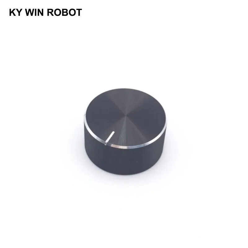 1 pcs 25x13mm 6mm Shaft Hole Aluminum Alloy Potentiometer Knob Black