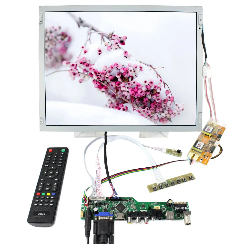 

TV HD MI VGA CVBS USB Audio LCD Controller Board VST56 With 15" LQ150X1LW73 1024X768 IPS LCD Screen