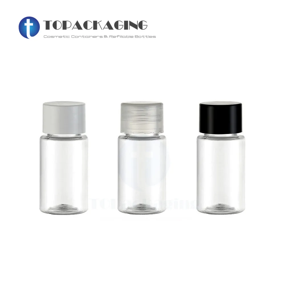 50 PCS/LOT-10ML Tappo A Vite Bottiglia, di Plastica Trasparente Contenitore Cosmetico, Piccola Bottiglia di Olio Essenziale, vuoto Liquido Fiale