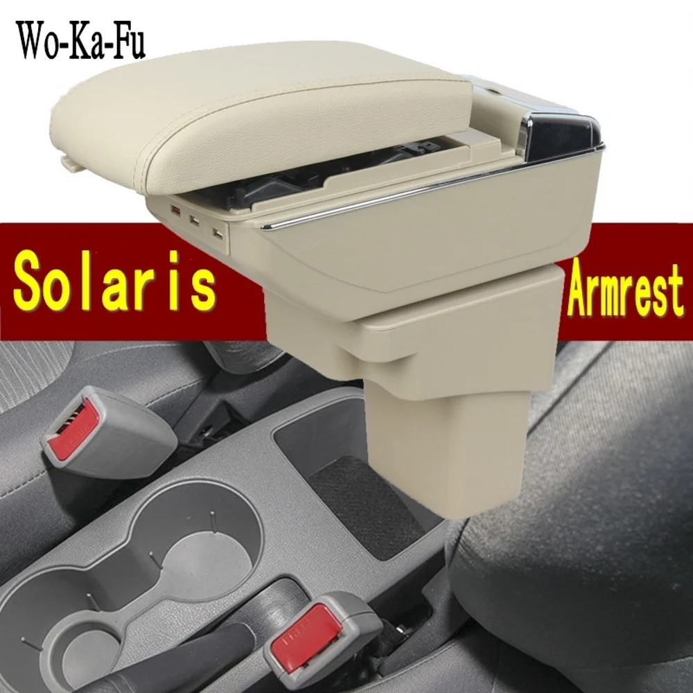 Car Armrest For Hyundai Accent RB Solaris 2011-2016 Centre Console Storage Box Arm Rest Rotatable 2012 2013 2014 2015