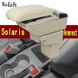 Car Armrest For Hyundai Accent RB Solaris 2011-2016 Centre Console Storage Box Arm Rest Rotatable 2012 2013 2014 2015
