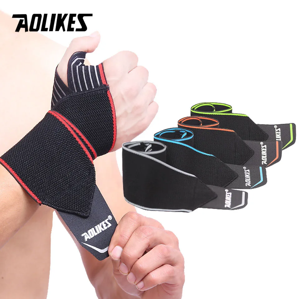 AOLIKES 1 Pair Crossfit Fitness Wrist Wraps Straps Gym Gloves Weightlifting Sports Wristband Crossfit Wrist Bracer Support Hand