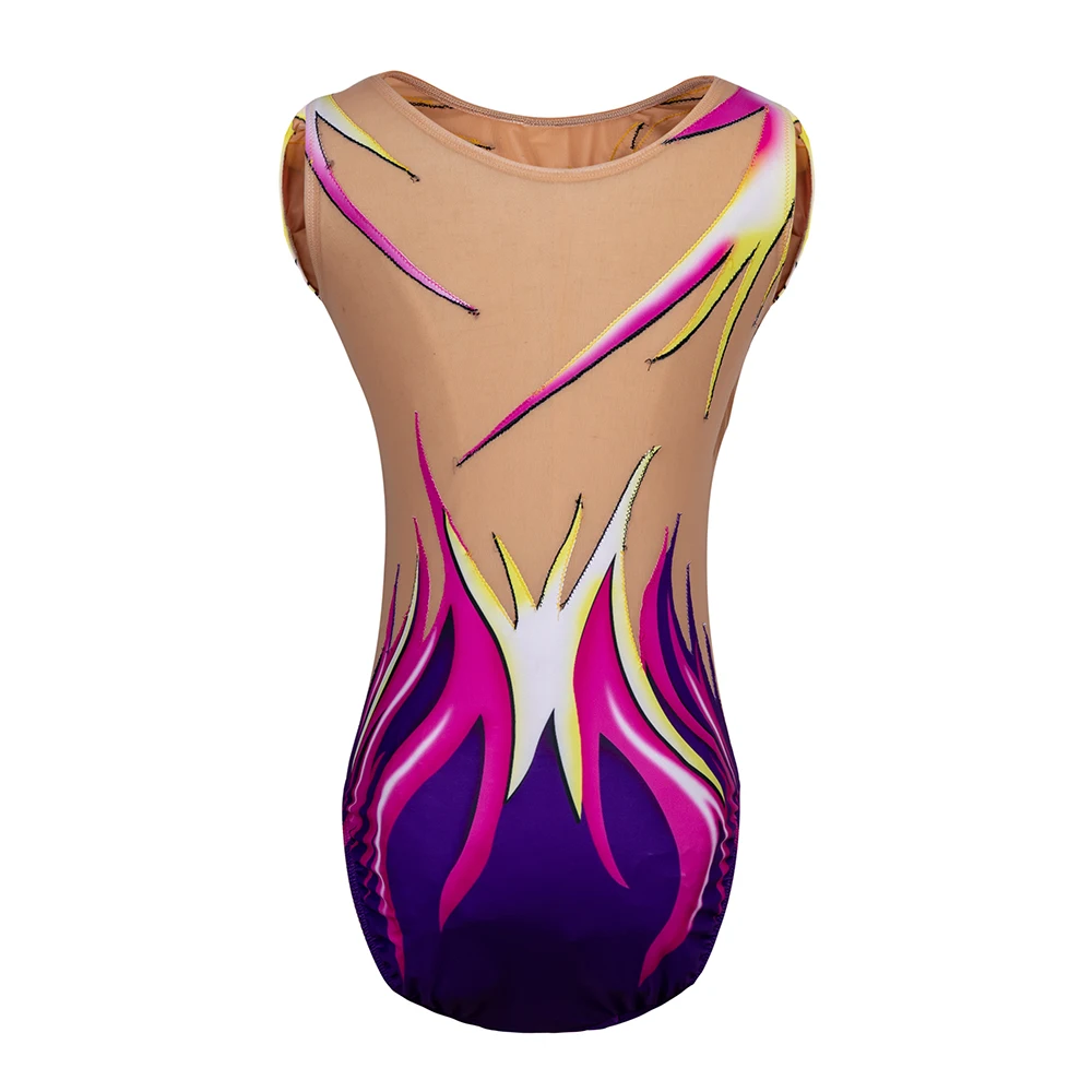 Rose Red Art Swimsuit Artistic Gymnastics Competition Gymnastics Leotard Kids Performances Leotards Custom Style and Size