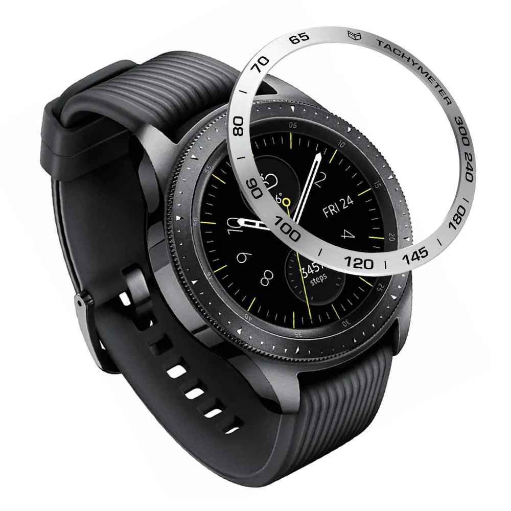 For Gear S3 Frontier / S2 Classic Accessories Bezel Ring Adhesive Cover Anti Scratch Metal for Samsung Galaxy Watch 46mm 42mm