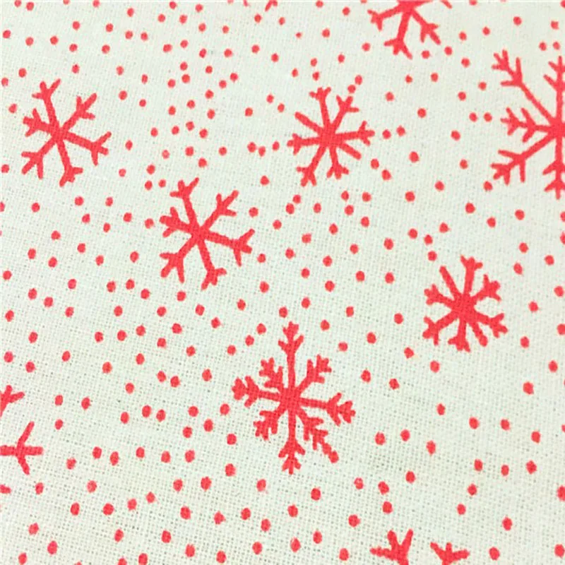 Marca vintage zaka clássico branco vermelho flocos de neve & padrão de árvore de natal impresso tecido de linho de algodão para costura diy toalha de mesa
