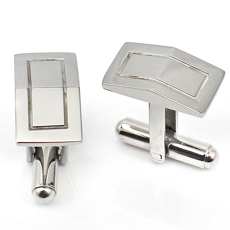 Arch Shaped Blank Stainless Steel Silver color Cufflinks For Mens Wedding Classic