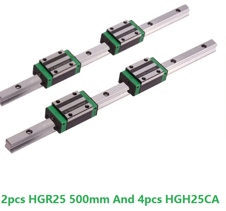 

2pcs Linear Guide Rail HGR25 -L 500MM And 4pcs HGH25CA Linear Narrow Sliding Blocks CNC Router Parts