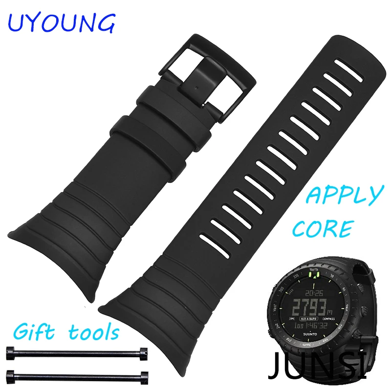 For Suunto CORE High Quality Silicone Rubber Watchband Black Sport Types Waterpoot Watch accessories Apply Suunto China issued