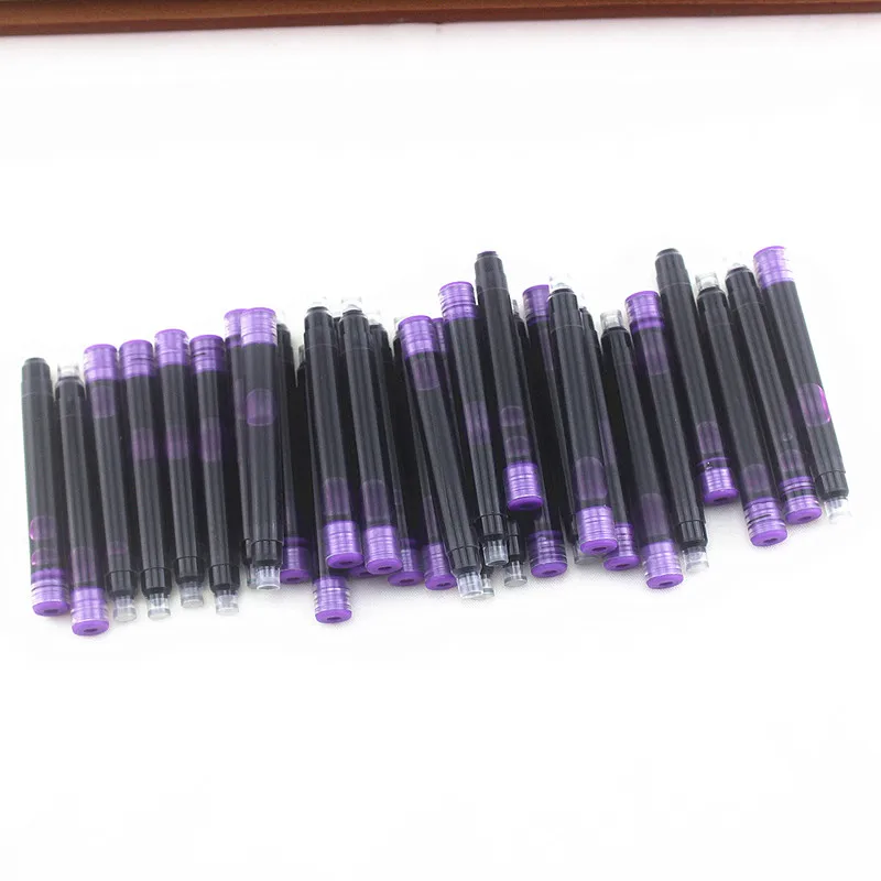 Wholesale Price 30PCS Disposable purple Fountain Pen Ink Cartridge Refills Length Fountain Pen Ink Cartridge Refills