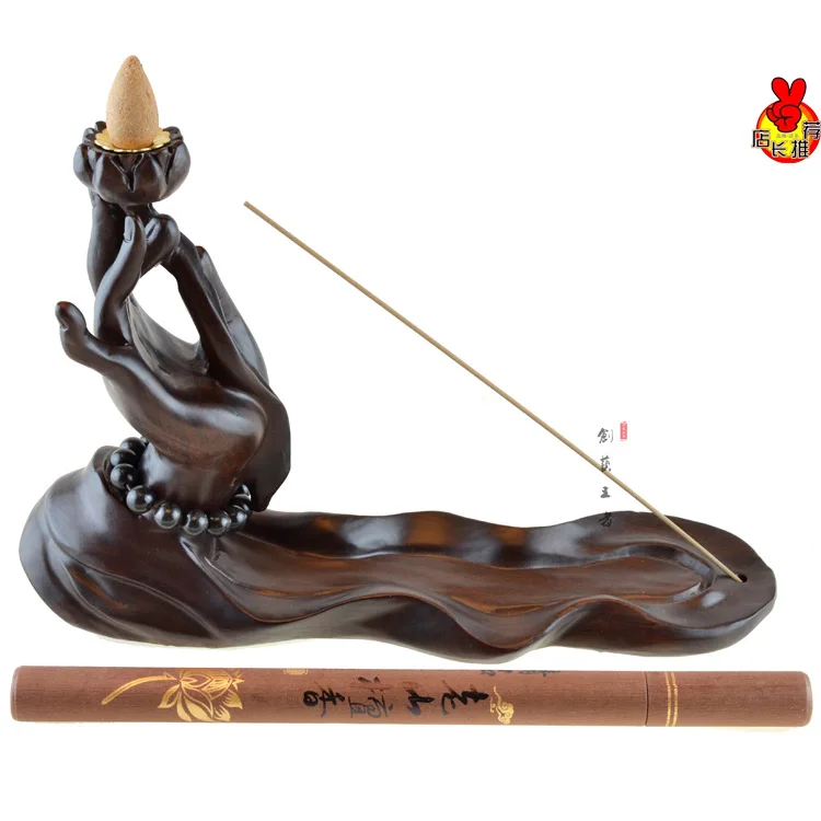 Ebony Wood incense burner incense Bergamot back sandalwood rosewood furniture decoration crafts health watch