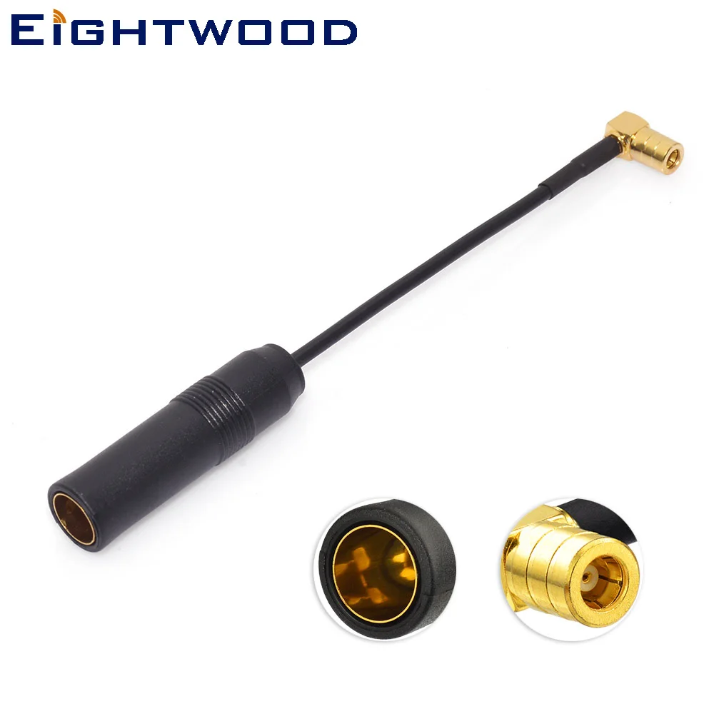 Eightwood Conversion DAB+ Digital Radio Aerial Antenna DIN Female to SMB Male Adapter Coaxial Cable RG174 for Alpine Car Stereo