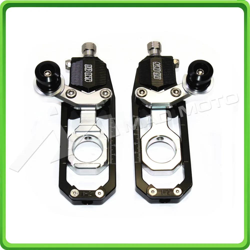 Motorcycle Chain Tensioner Adjuster with bobbins kit for Yamaha R1 YZF-R1 2007 2008 2009 2010 2011 2012 2013 2014 Black&Silver