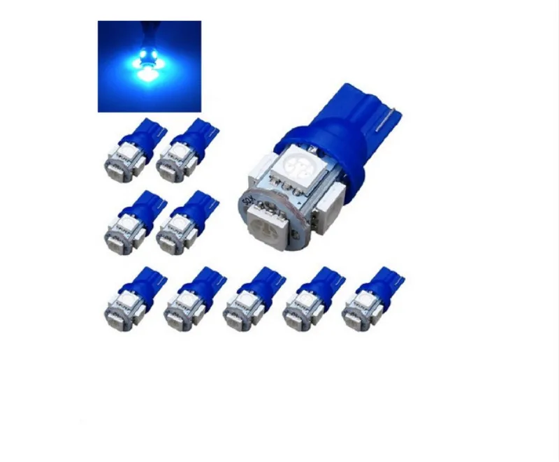 10x 24V Blue LED T10 501 194 168 W5W 5-SMD 5050 LED Auto Interior Wedge Light Bulbs Car Light Source Automobile Signal Light