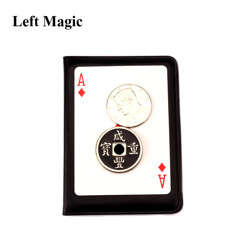 leather Coin Magic Tricks Mental Ancient Coins Magic Coins Coin Transposition Accessories Close Up Magic Props Illusions