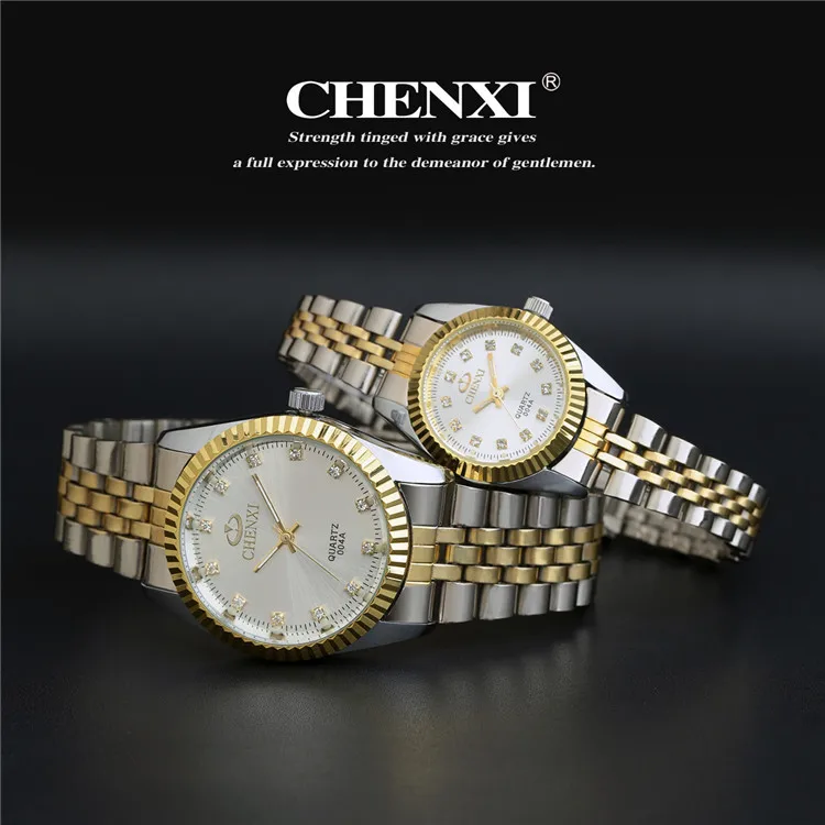 CHENXI Top Brand Lovers\' Couples Quartz Men Watch Women Valentine Gift Clock Watches Ladies 30m Waterproof Wristwatches