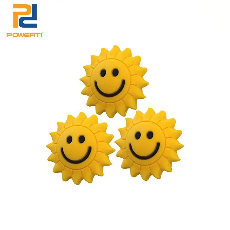 

POWERTI 50pcs/lot Sunflower Sport Tennis Racket Vibration Dampener Funny Cute Tennis Damper for Tennis Accessories