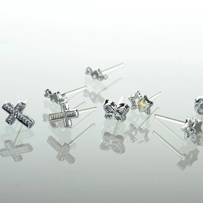 24 paare/schachtel Schönen Mix Stile Stud Ohrringe Allergie-Freies Silber Farbe Ohrring für Frauen Großhandel Modeschmuck