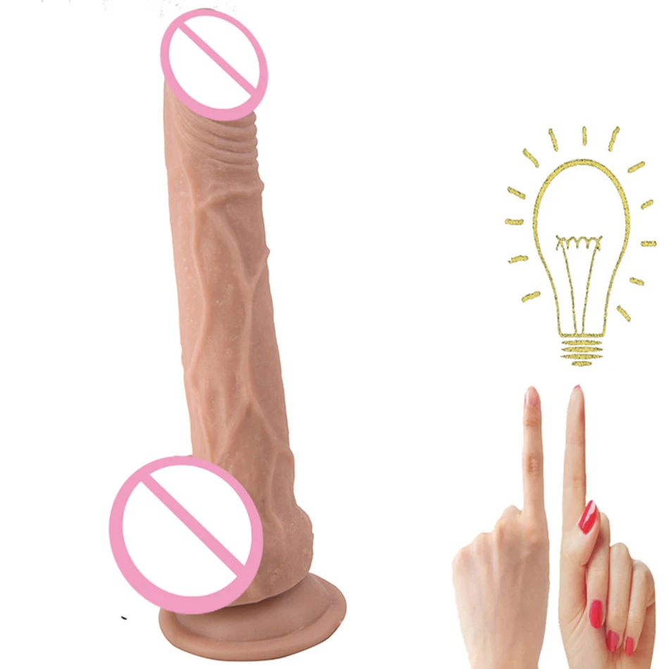 FAAK 9.44inches Length Finger Shape Penis Soft Skin Color Strong Chuck Dick Sex Toy For Porn Vagina Easy To Reach Sexual Orgasm