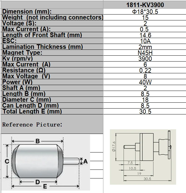 FMSRC 1811 KV3900 Motor for 800mm FOX  V-tail Easy Trainer 800 PRKV3900 Predator Brushless RC Airplane Model Plane Parts