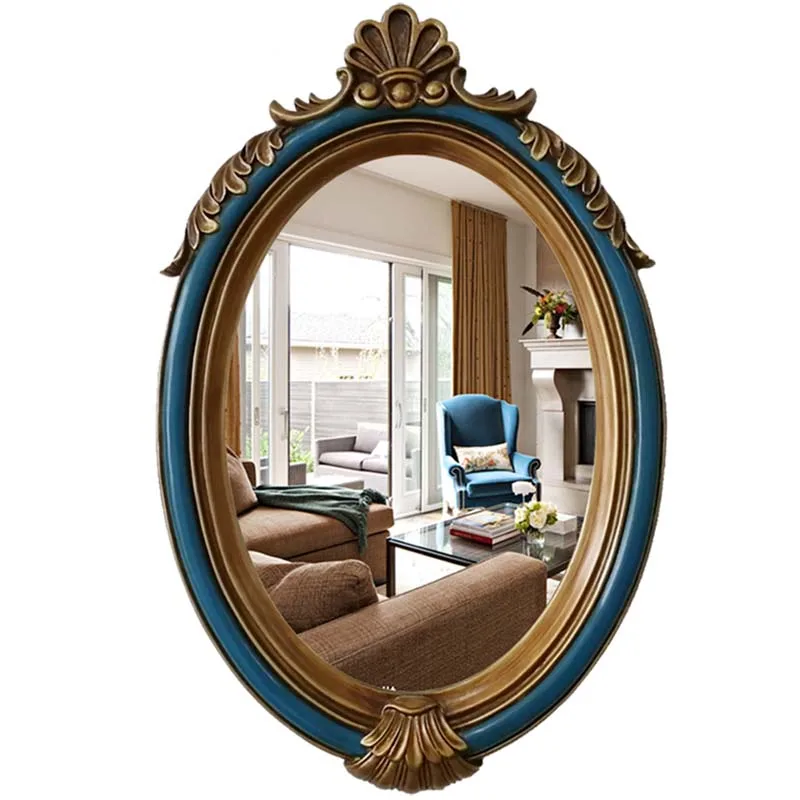 41cmx65cm American Wall Decoration Mirror European Antique Wall Hanging Bathroom Dressing oval Mirror