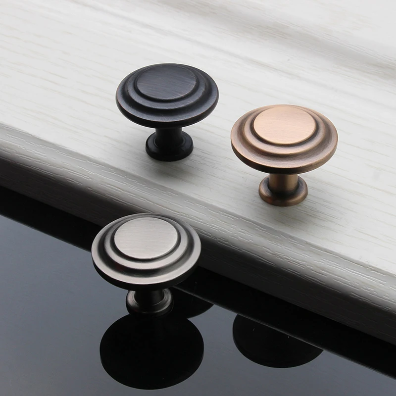 1Pc Antique Round Furniture Handles Knob Zinc Alloy Single Hole Pull Cabinet Cupboard Wardrobe Knob Drawer Kitchen Hardwarea