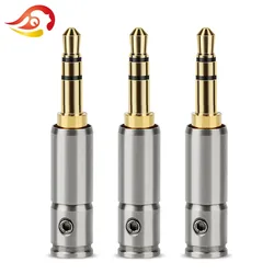 QYFANG 3.5mm Earphone Plug Audio Jack 3 Poles Stereo Adapter Headphone Gold Plated Stainless Steel Shell Solder Wire Connector