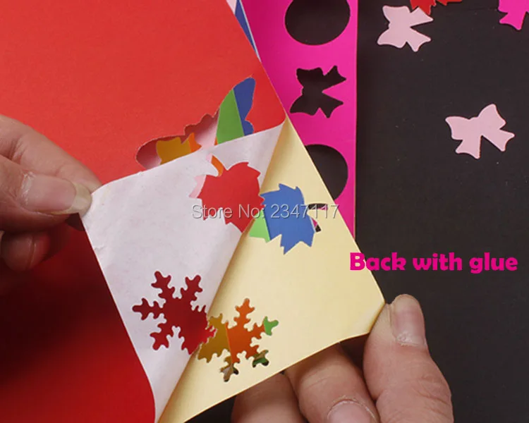 Embossed Paper A4 Beautiful Colorful Paper Back with Glue Paper Hand Embossing Adhesive DIY Card