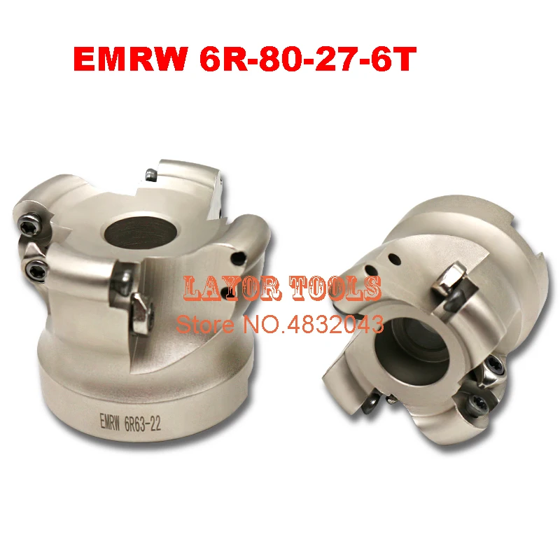 EMRW 6R-80-27-6T Face End Milling Cutter Indexable Flat Roughing Cutting ,CNC Milling Cutter