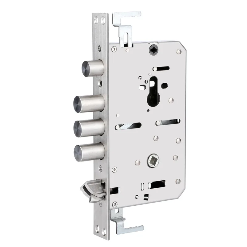 Security door stainless steel lock body ,pitch size 6068, for Intelligent fingerprint, Lift up, lock& Push down, open