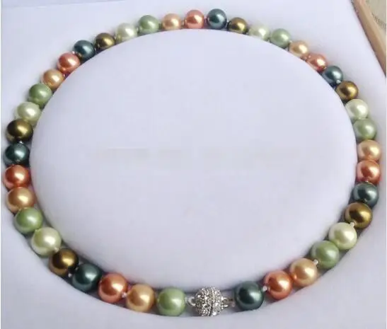 Nouveau 10mm Du %shell Perle Collier Ronde Perles Bijoux Naturel Pierre aident Fermoir Kelas AAA