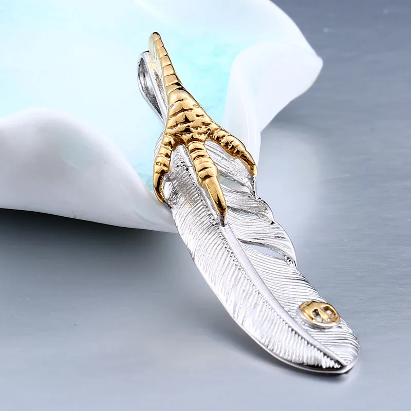 Cool Brand Eagl Claw Feather For Man Stainless Steel Unique Pendant Necklace Wholesale Price BP8-154