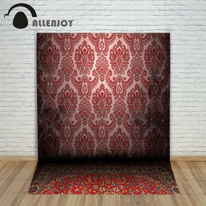 Allenjoy photo backdrops damask Noble royal mystery carpet red pattern photocall background photograph with backdrop