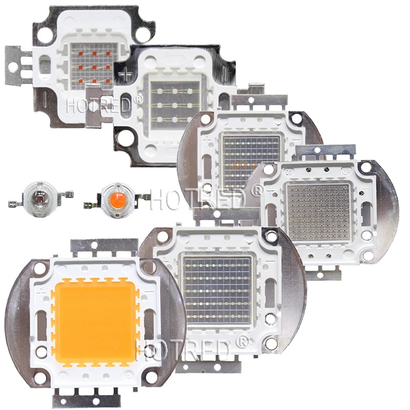 LED Bulb 1W 3W 5W 10W 20W 30W 50W 100W High Power Lamp Chip COB Warm Cool White Red Green Blue 1 3 5 10 20 50 100 W Watt Lights