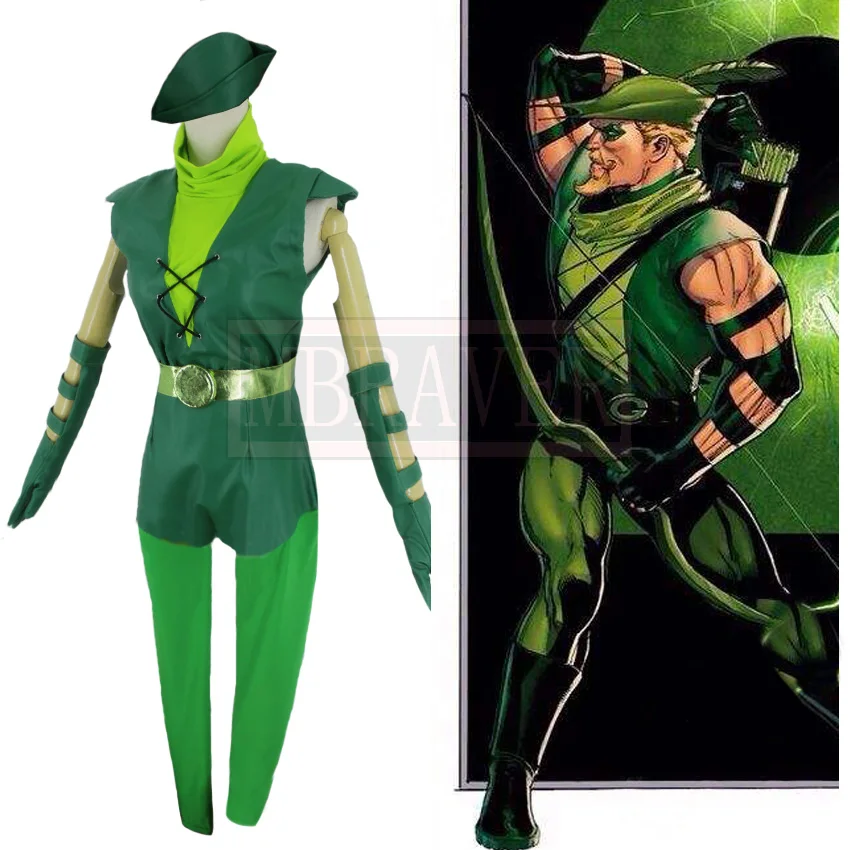 Smile Hero Oliver Queen Green Arrow Cosplay Costume, btMade, Livraison gratuite