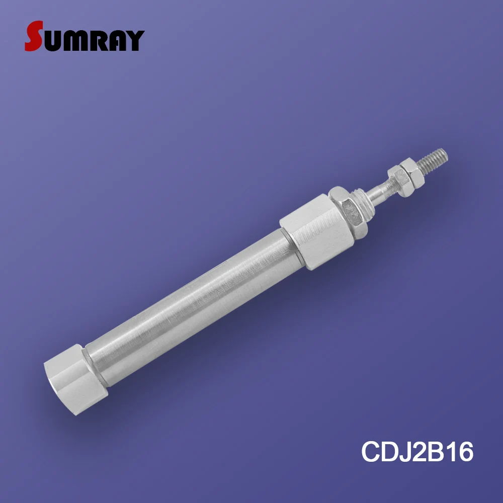 SUMRAY Stainless Steel Pneumatic Cylinder 16mm Bore 5/10/15/20/25/30/35/40-100mm Stroke CDJ2B Type Mini Pneumatic Air Cylinder