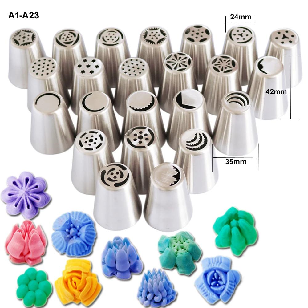 129PCS Stainless Steel Nozzles Pastry Set Icing Piping Nozzle Cake Decorating Tips Wedding Birthday Party Cake Decoration CS002