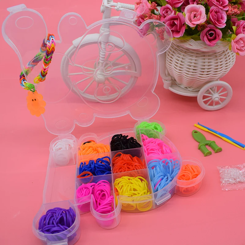 600pcs loom bands toys for children rubber band diy lacing bracelets girl gift hair band panda set kids toy 2019 new wholesale